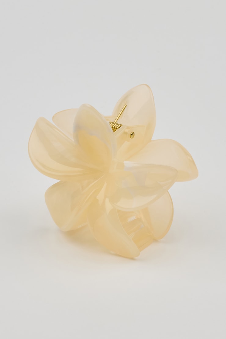 Flower Hair Claw, Cream, large