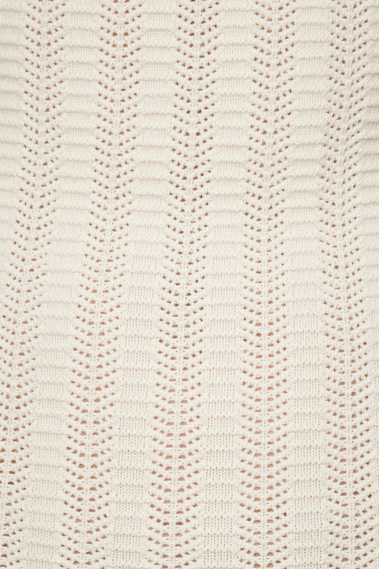 Pointelle Halter Mini Dress Sea Salt Off-White large