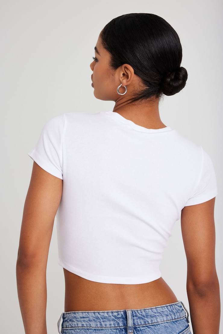 Stormi Tee, Bright White with "The Atomic Cherries Tour" Art, large