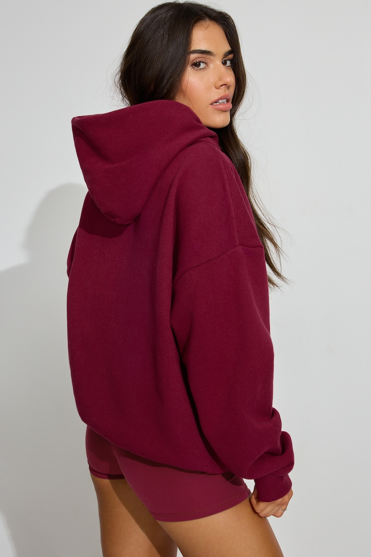 UltraFleece Hoodie, Sour Cherry Burgundy, large