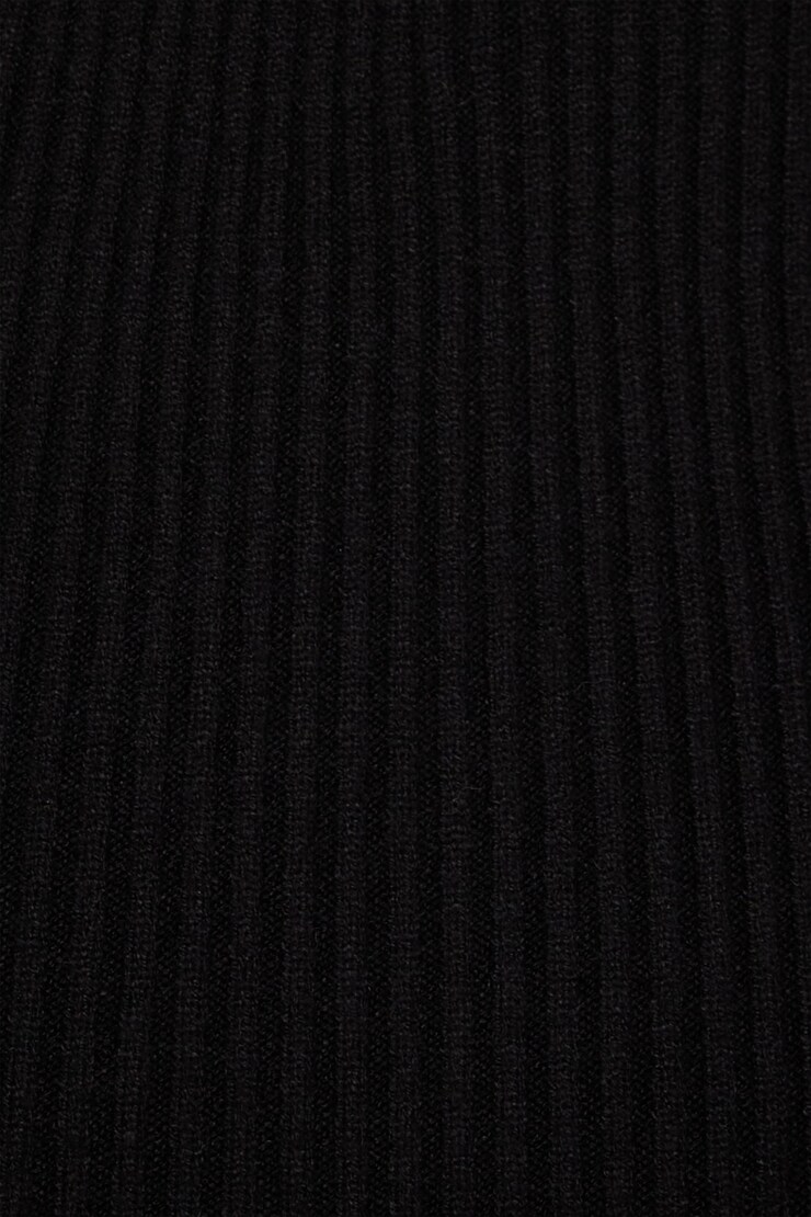 Scoop Neckline Sweater Dress Jet Black  large
