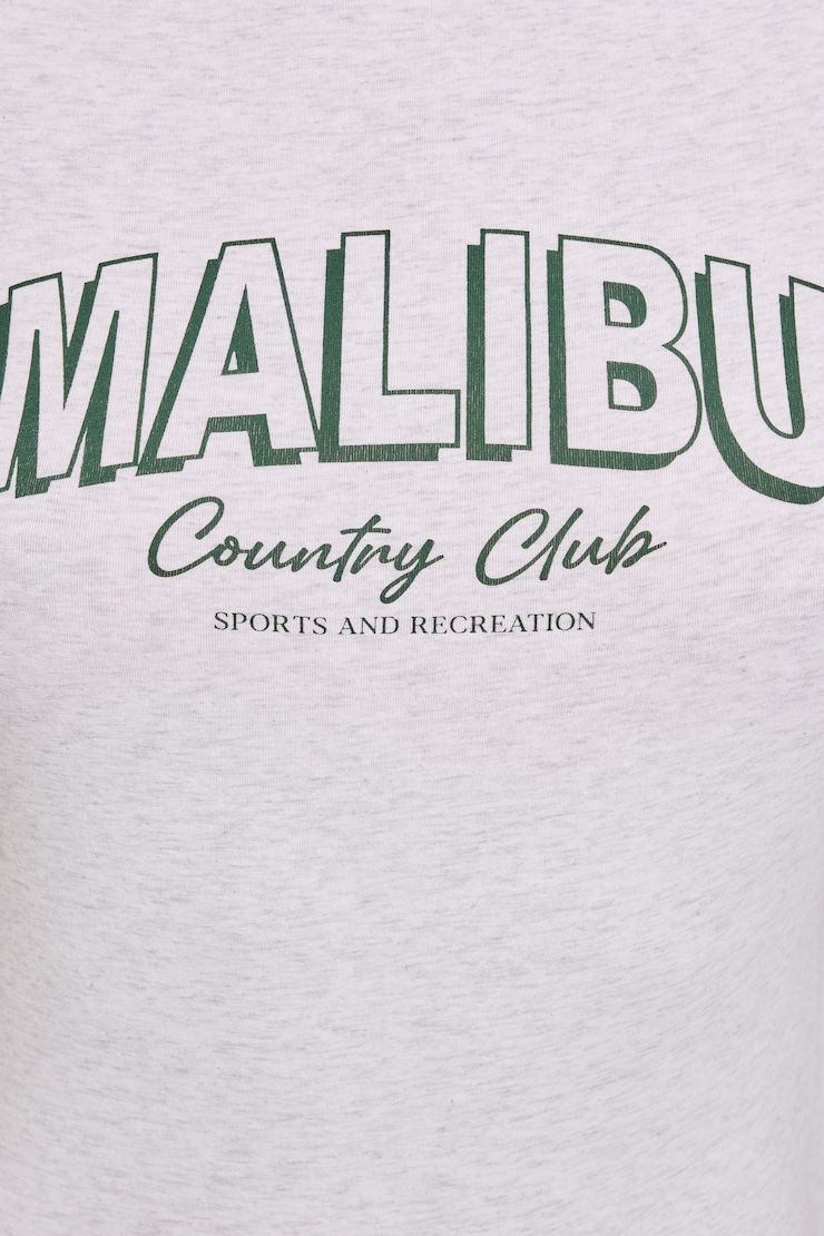 Estelle Longline Tee - Test July 14, Spring Grey Mix with "Malibu" Art , large