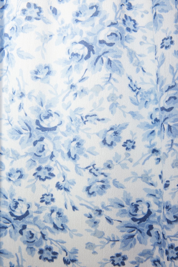 Kaia Cage Back Flare Dress, Blue Floral, large