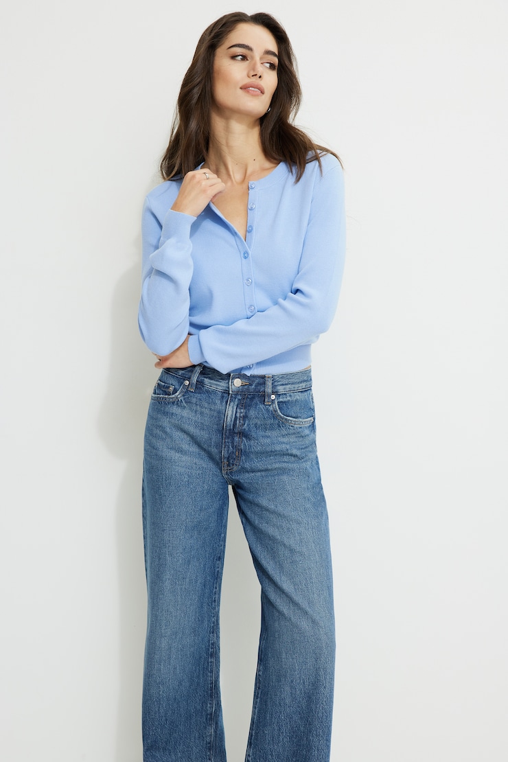 Rebecca Crewneck Cardigan Blue Monday large