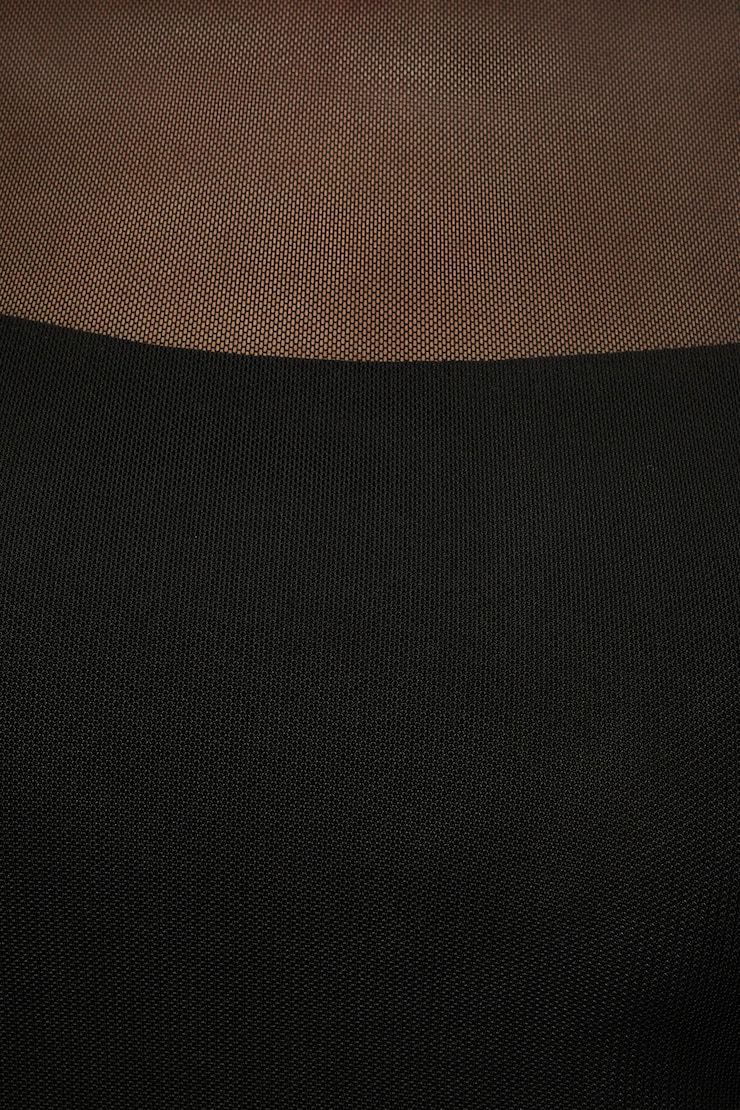 Open Back Mesh Bodysuit Jet Black large