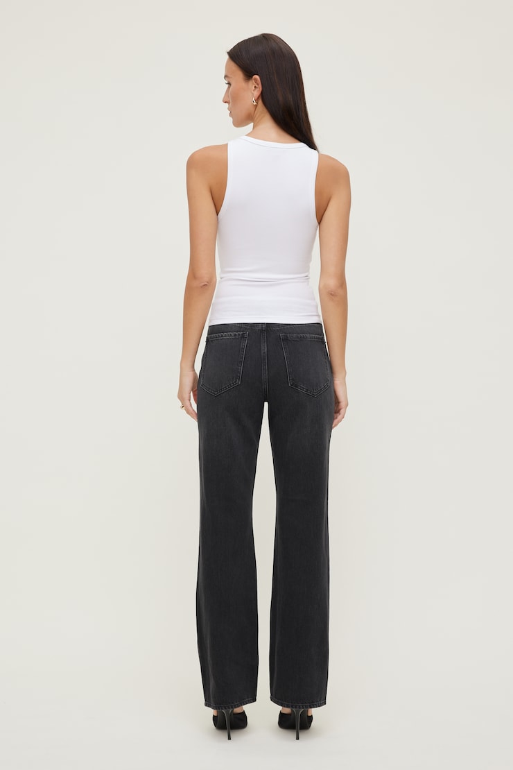 Cara Rigid High Rise Straight Leg Jeans Dark Black / Nova Black large