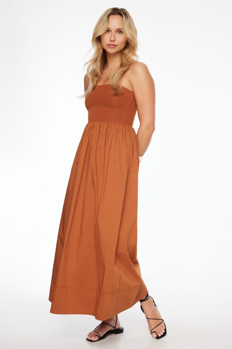 Mix Media Maxi Tube Dress Arabian Spice large