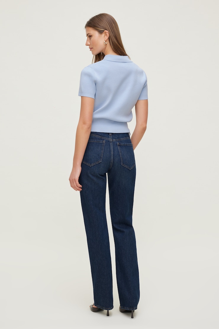 Cara Rigid High Rise Straight Leg Jeans Dark Indigo / Friday Blue large