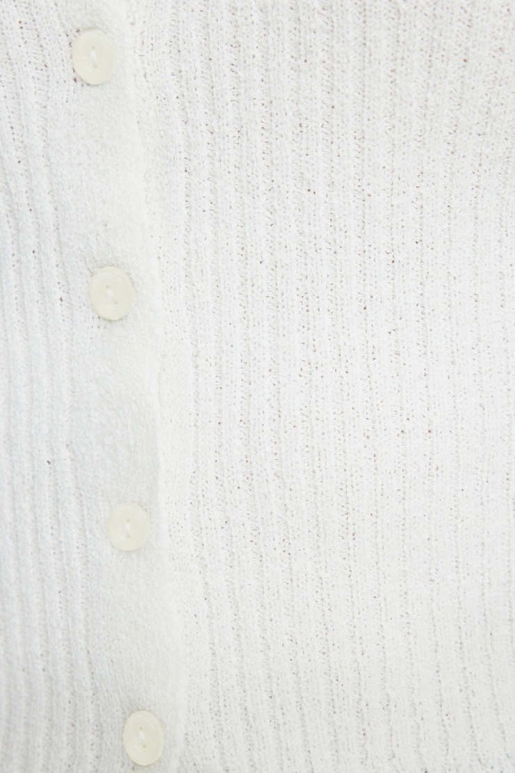 Mila Ribbed V Neck Cardigan Snow White large