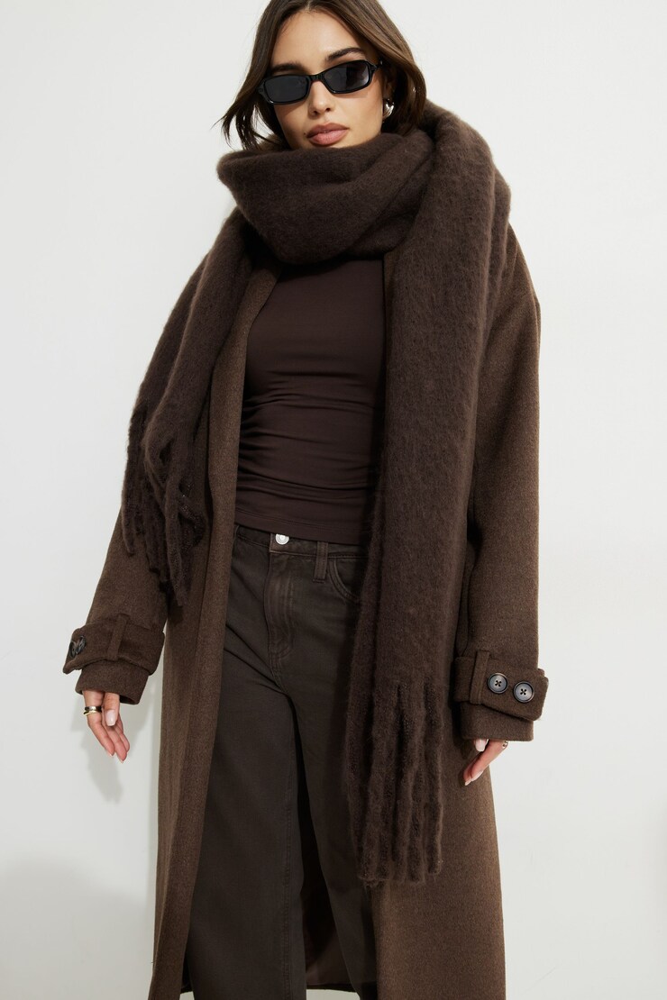 Foulard super surdimensionné Brun café large