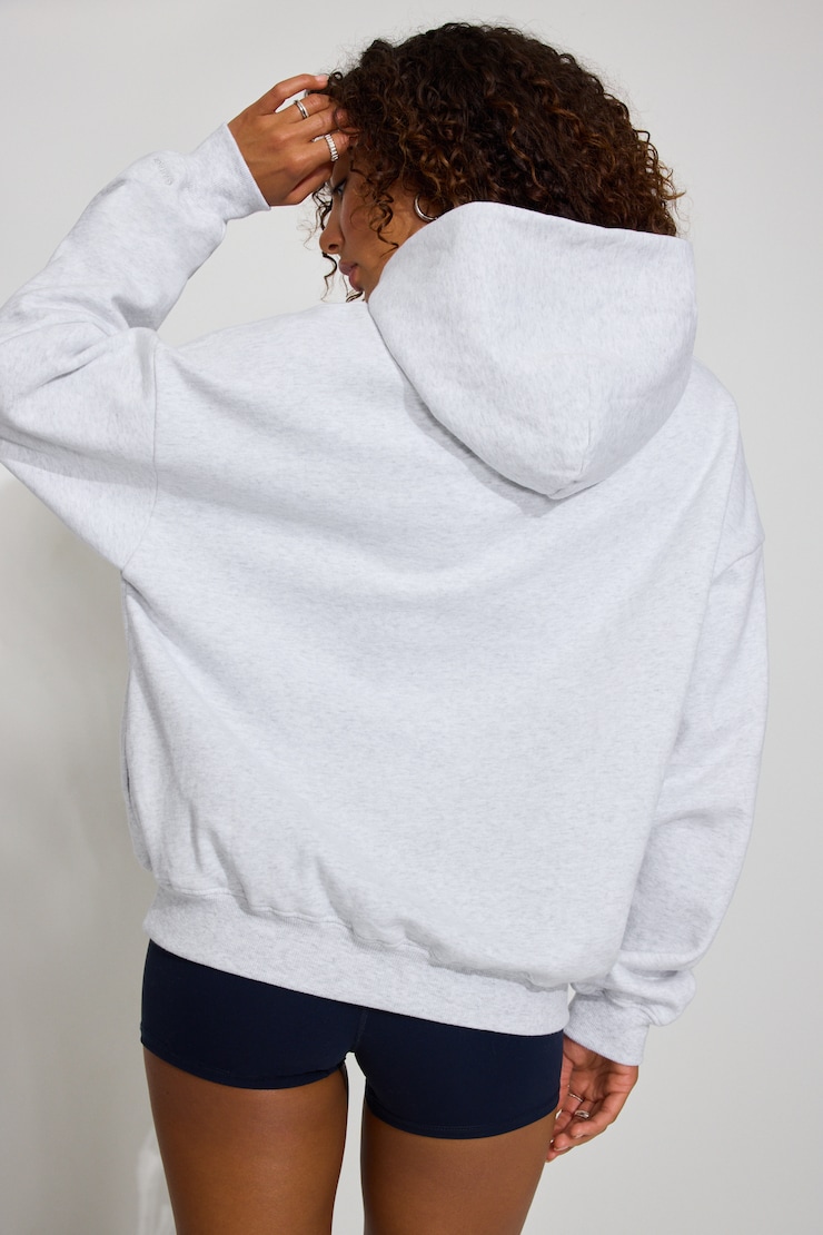 UltraFleece Hoodie, Spring Grey Mix with Chenille "Garage" Logo, large