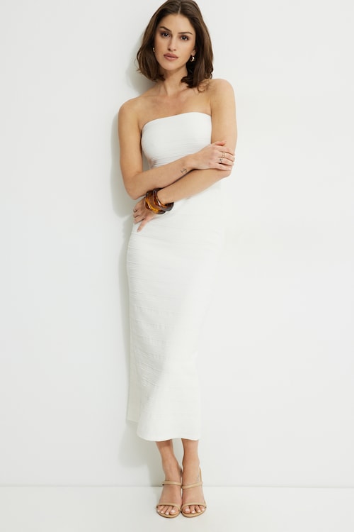 beige tube dress Beige Tube Dress