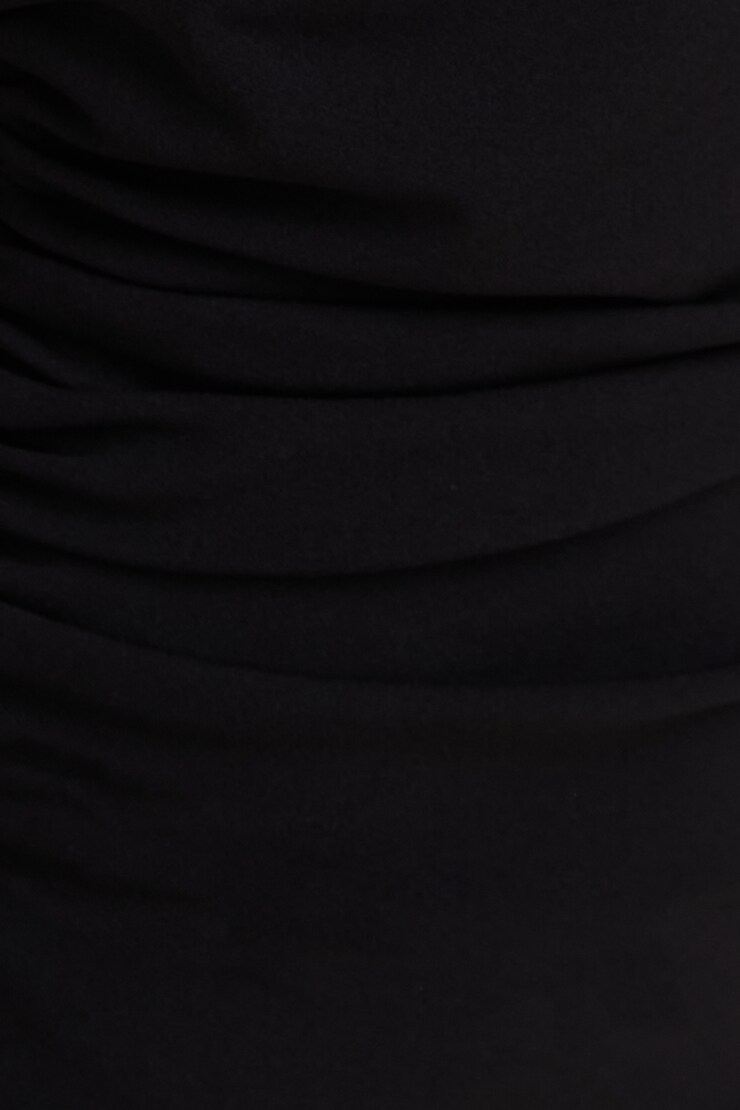 Off Shoulder Crepe Mini Dress Jet Black large