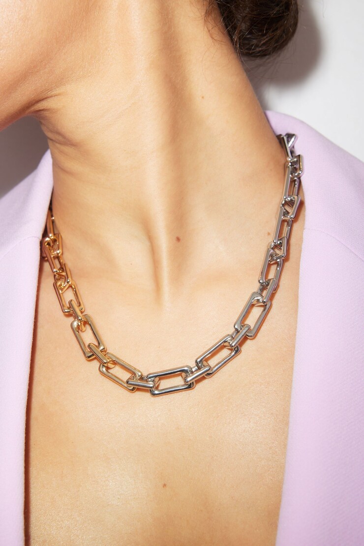 Oversized Square Chain Necklace Gold & Silver large