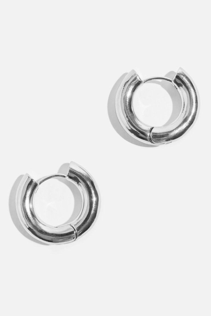 Seamless Mini Hoop Earrings Silver large