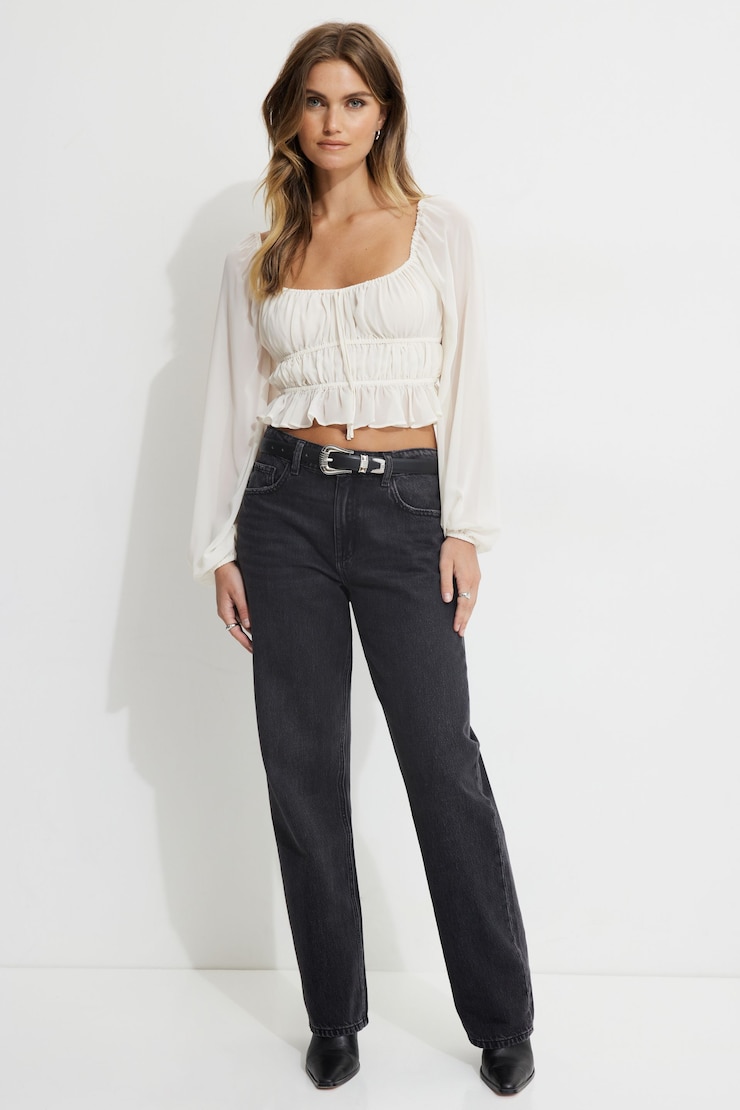 Marilena Front Tie Blouse Sea Salt large