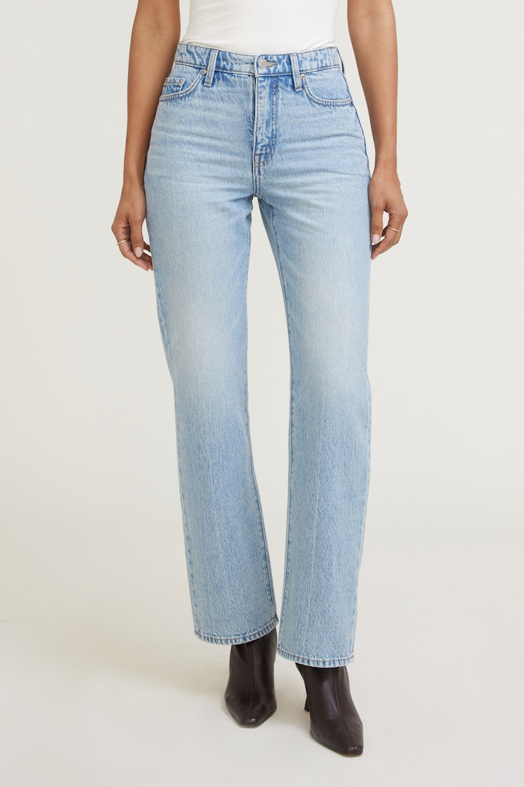 Cara Rigid High Rise Straight Leg Jeans Medium Light Indigo / Estes Blue large