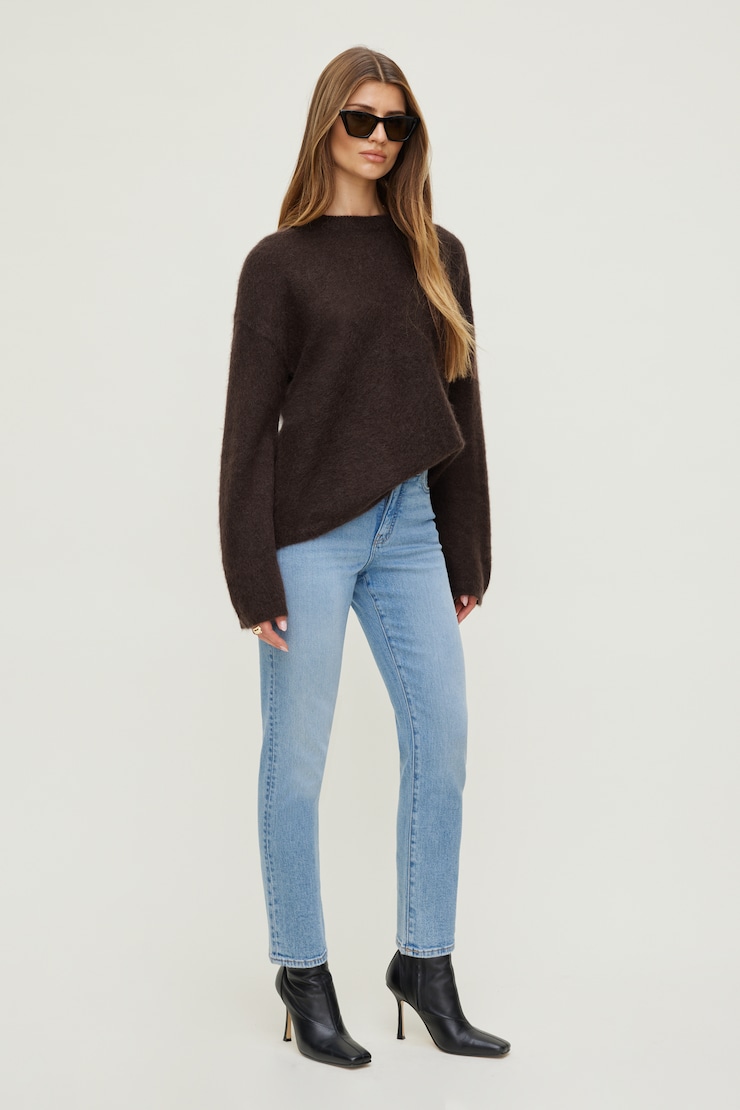 Frenchie Stretch High Rise Slim Leg Jeans Medium Indigo / Vienna Sky large
