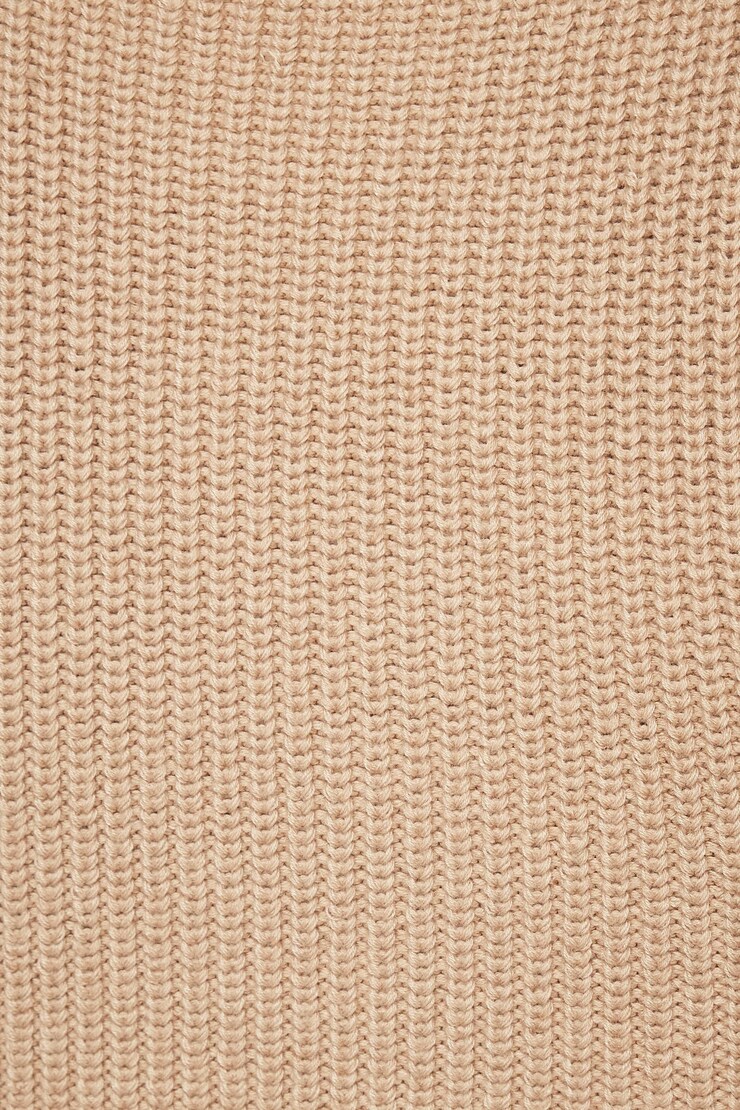 Robe midi côtelée moulante Tan amande large