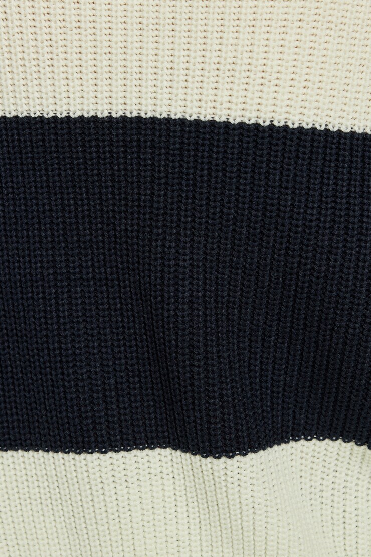 Charlotte Supersoft Sweater, Mariana Blue/Snow White Stripes, large