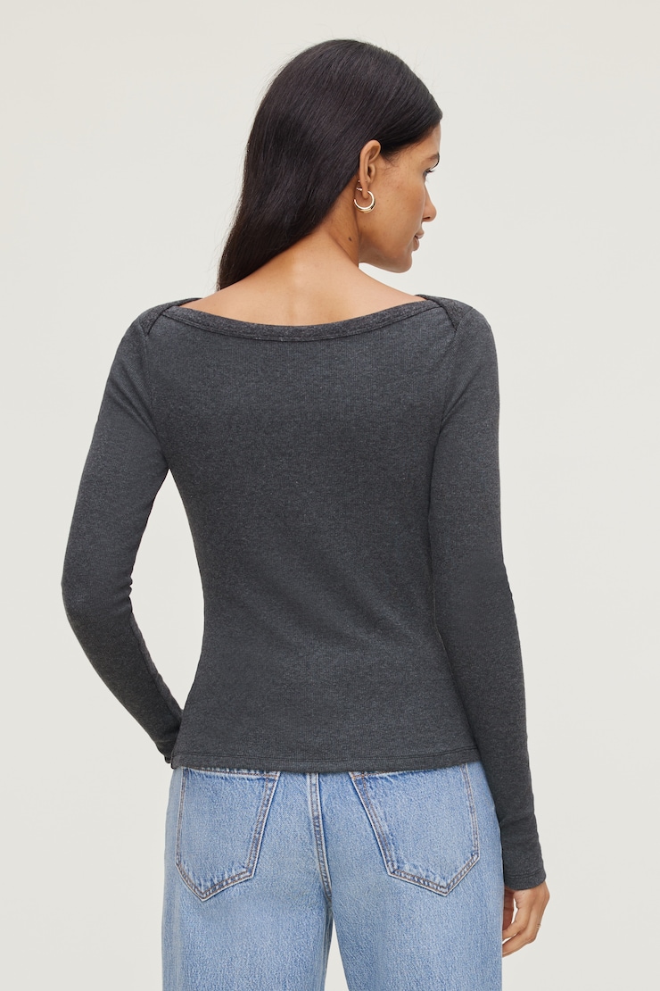 Nola Ribbed Long Sleeve T Shirt