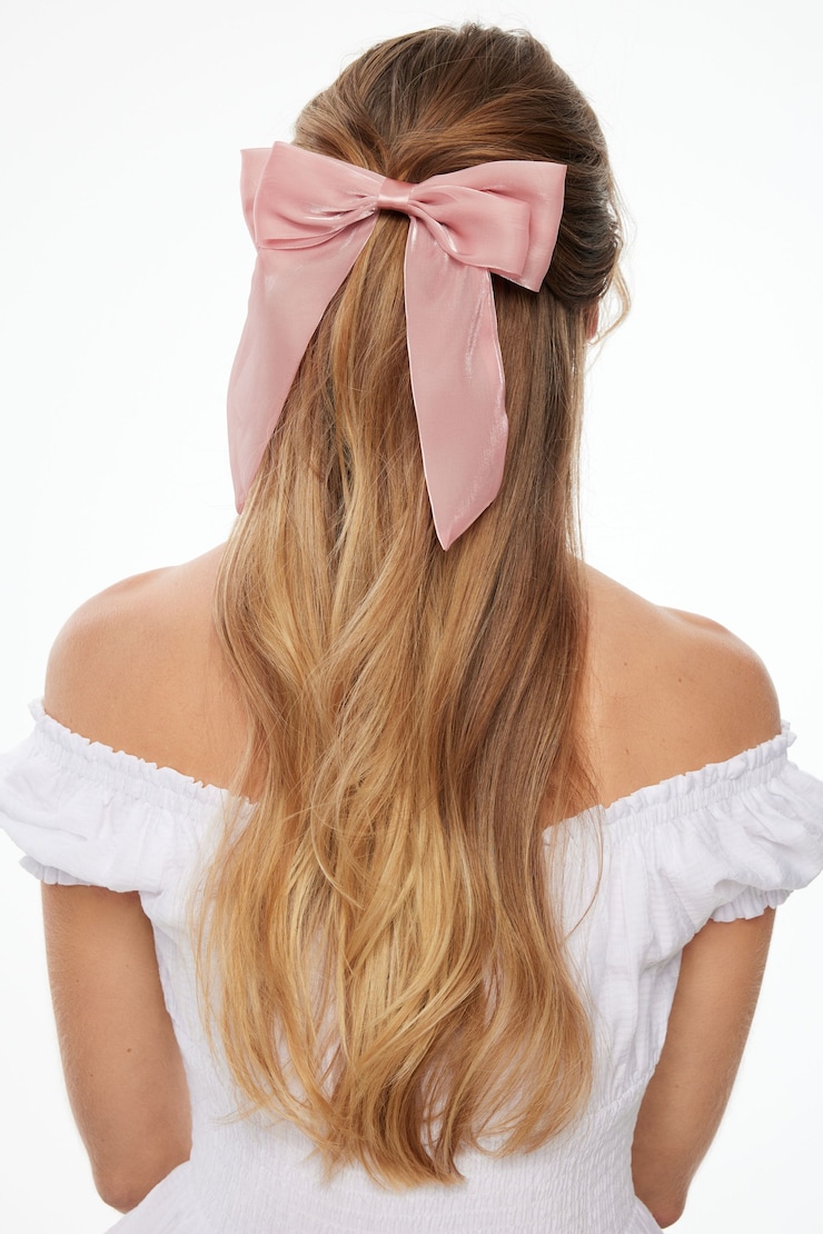 Oversized Organza Bow Hair Clip Cashmere Rose | Dynamite