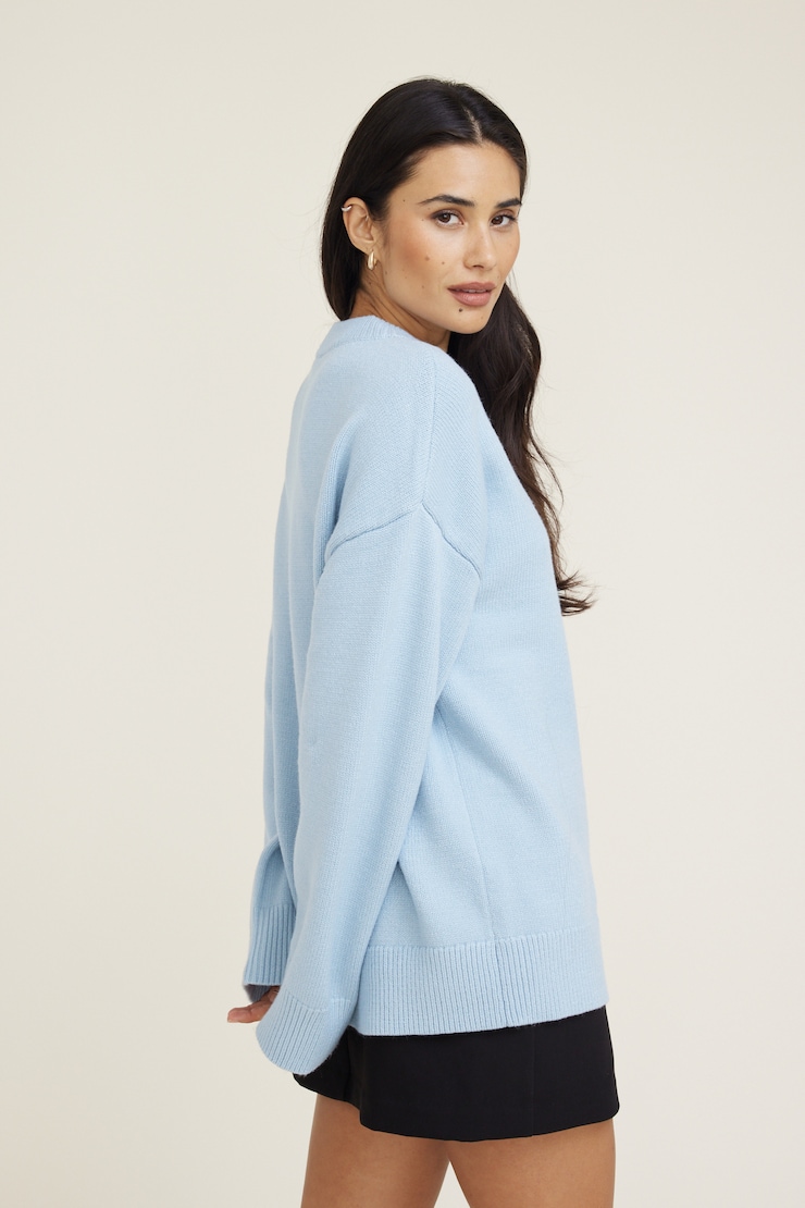 Oversized Crewneck Sweater Celestial Blue large