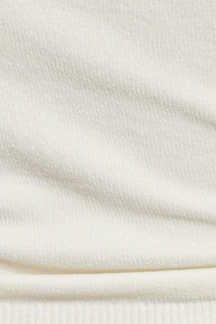 Chenille Tiny Strap V-Neck Cami Top, Tofu Off-White, large
