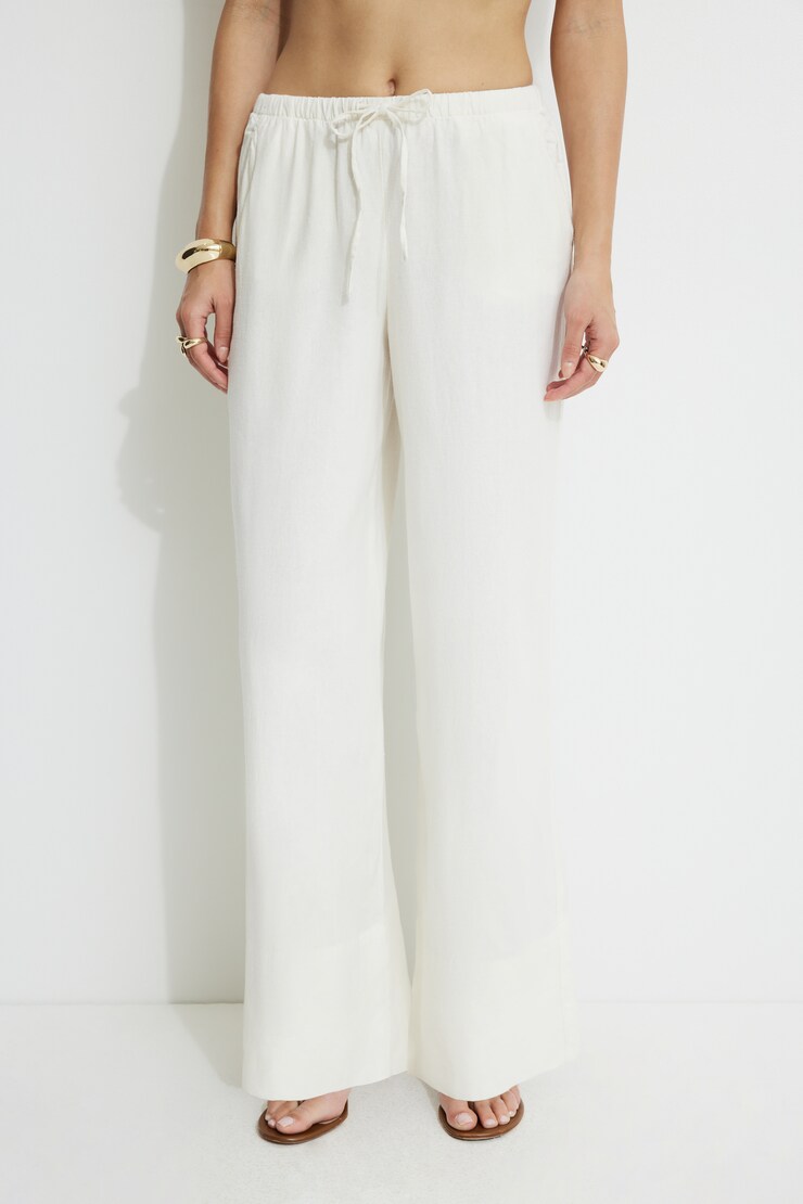 Leo Wide Leg Linen Pants Sea Salt large