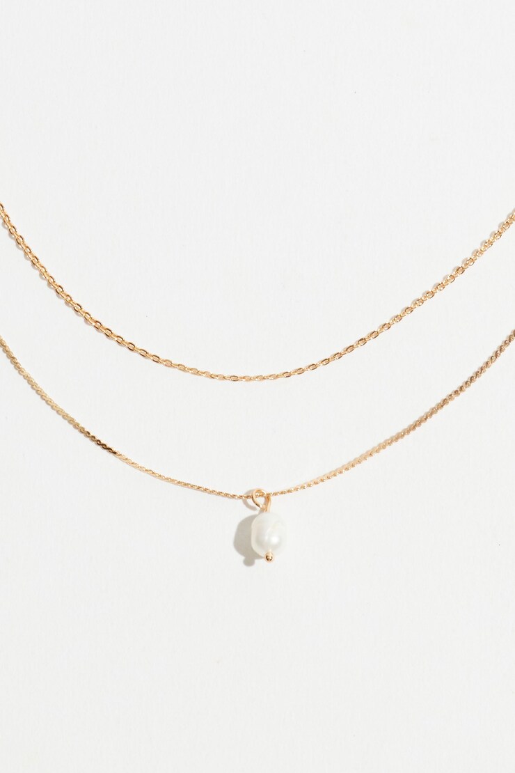 2 Strand Pearl Bracelet Off-white/Gold large
