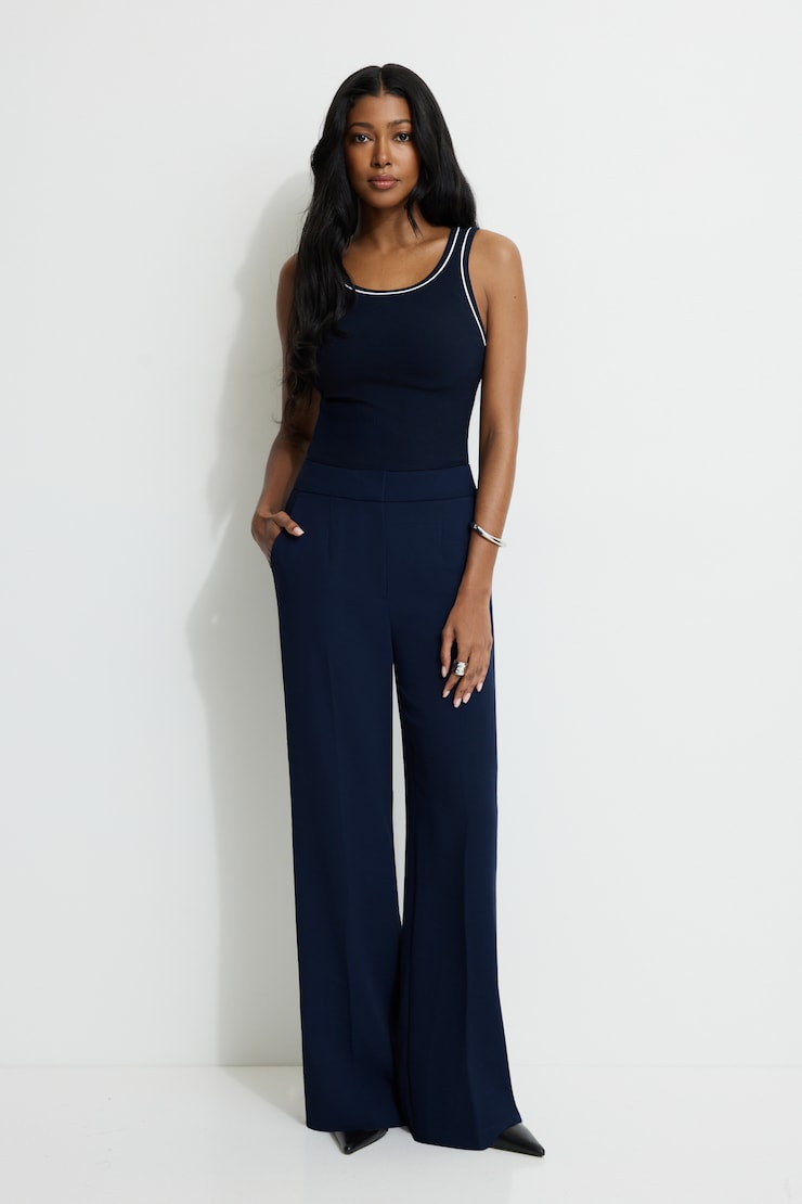 Yasmin Airflow Straight Leg Pants Navy Blazer large