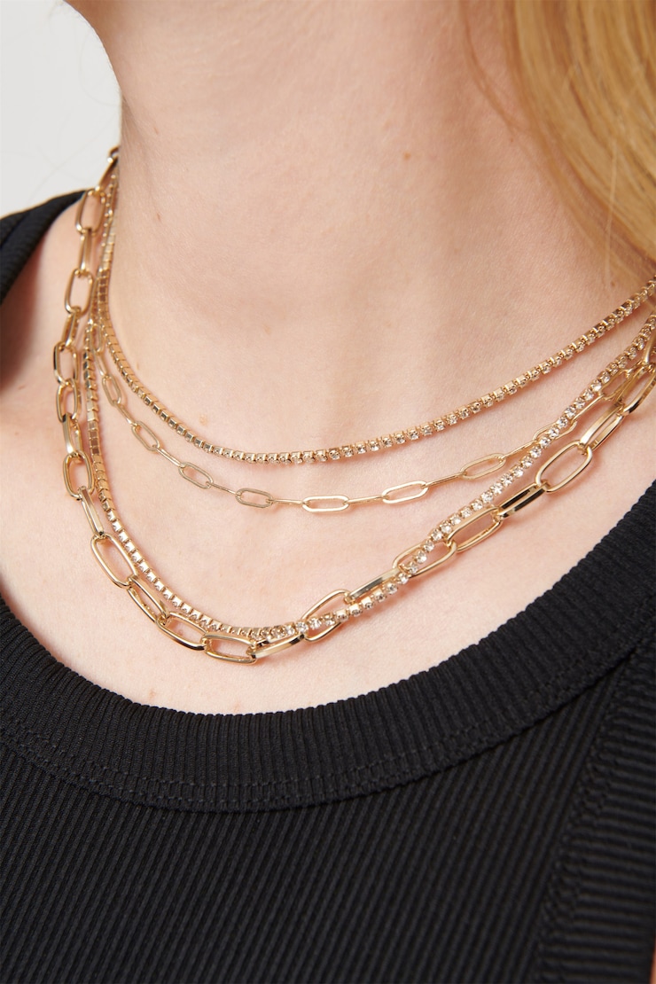 Gem Paperclip Chain Necklace