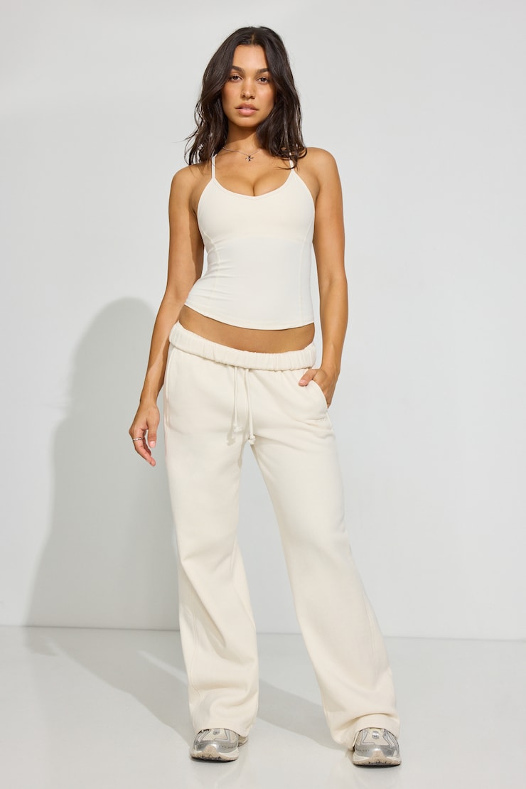 Active Y-Back Tank Top, Tofu Off-White, large