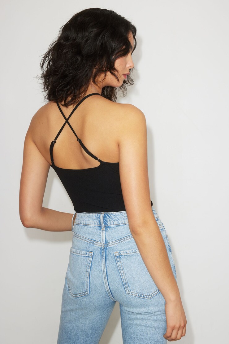 Halter Neck Bodysuit Jet Black  large