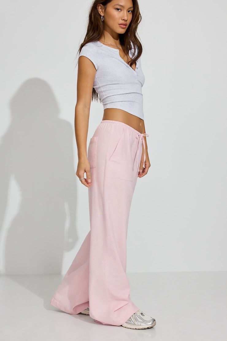 SoftTerry Wide Leg Sweatpants, Light Pink, large