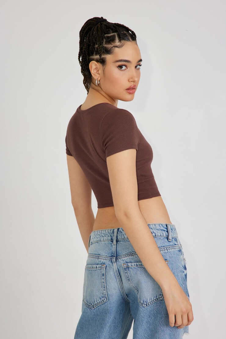 Stormi Tee, Shopping Bag Brown, large