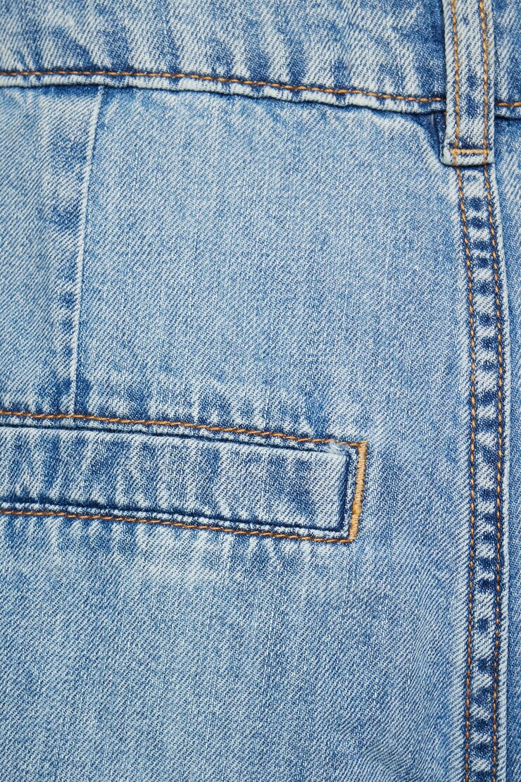 Wide Leg Pleated Jeans Indigo Light large