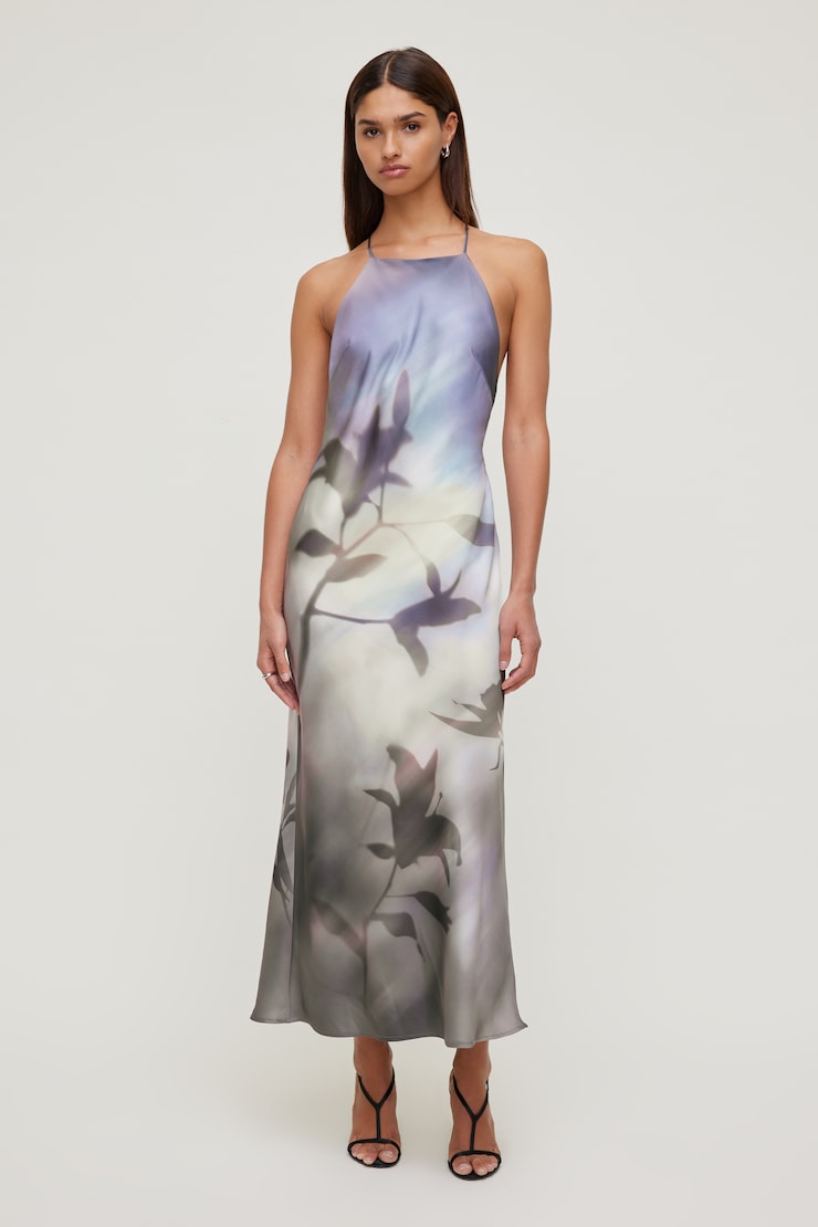 Open Back Satin Maxi Slip Dress