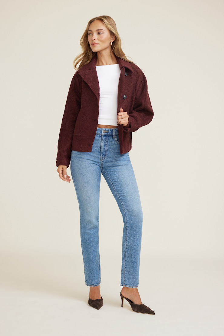 Boiled Wool Jacket Red | Dynamite