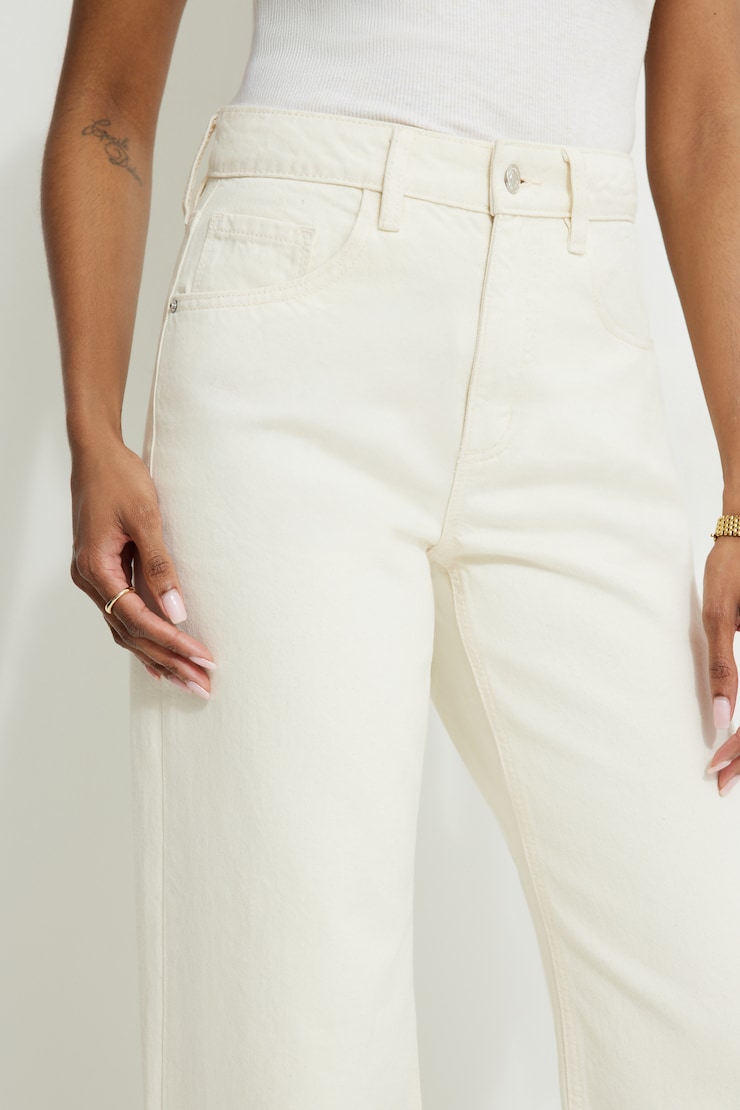 Heidi High Rise Wide Leg Jeans Beige / Seeded Ecru large