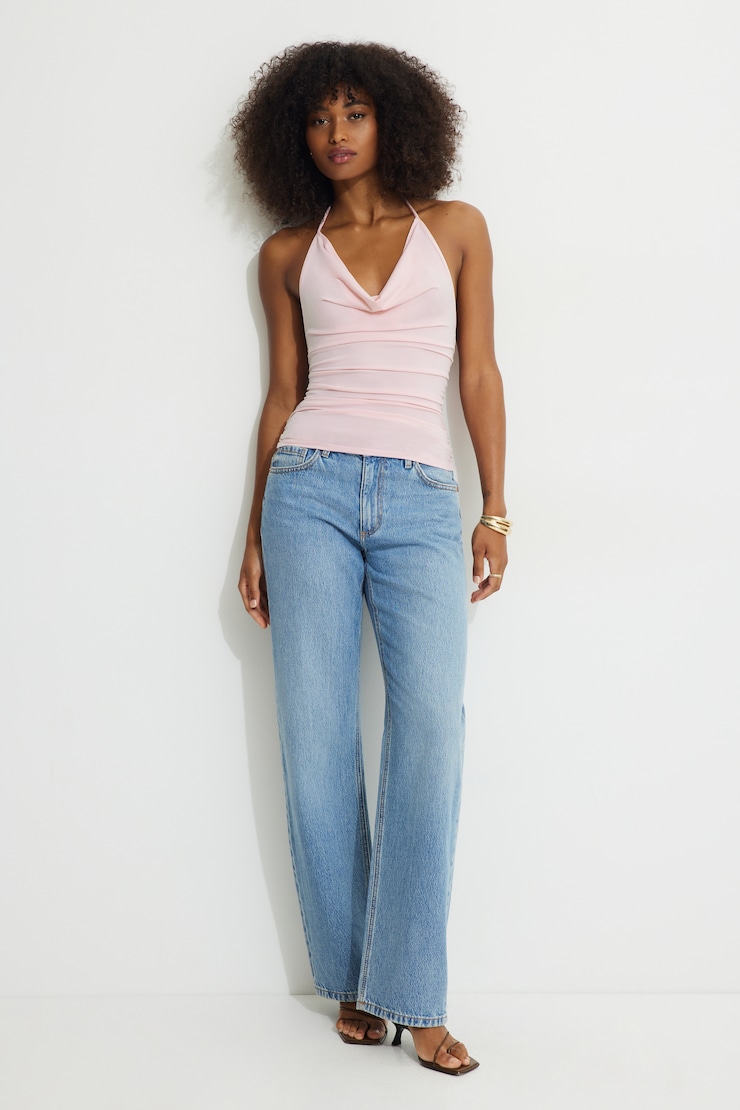 Sculpt Cowl Neck Halter Top