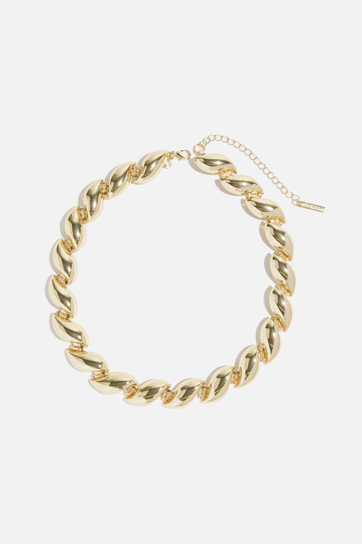 Wave Link Necklace Gold large