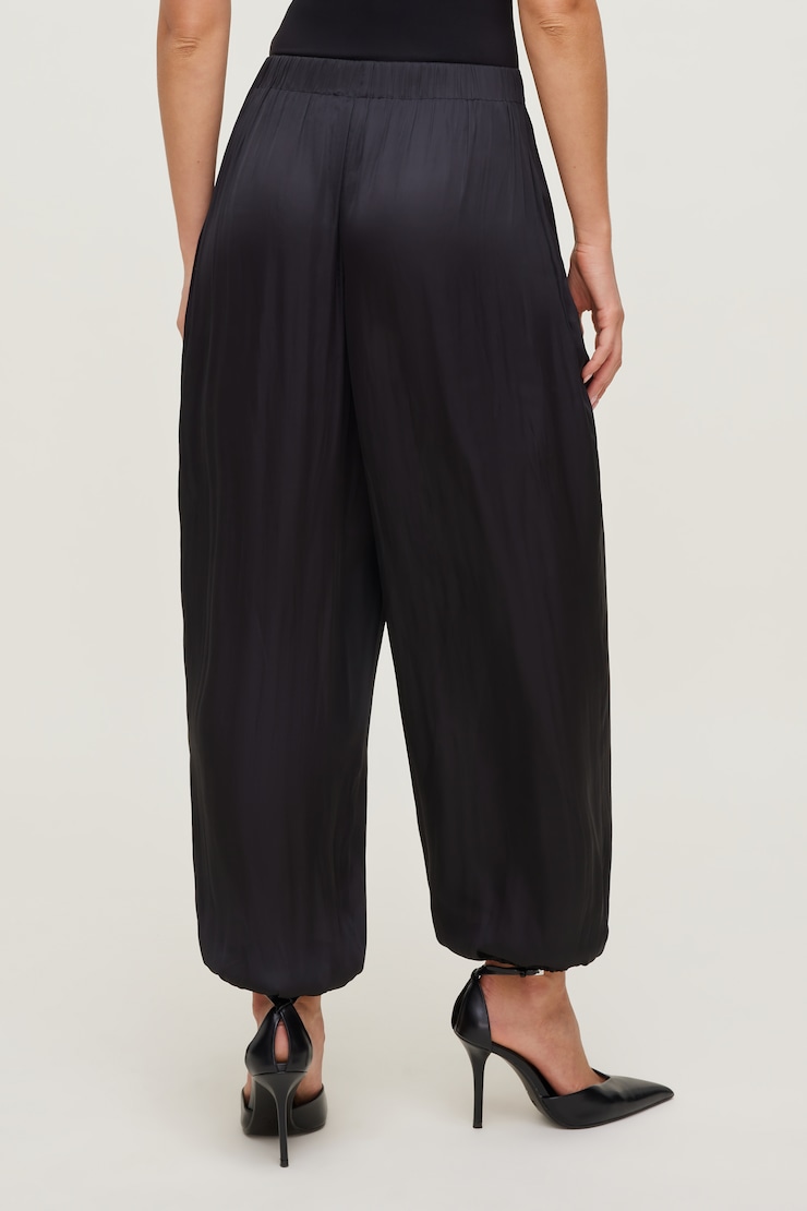 Satin Balloon Pants Jet Black large