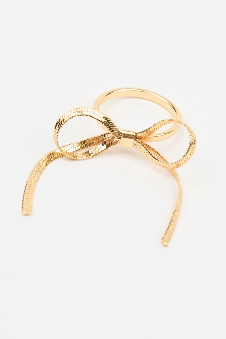 Snake Chain Ring, Gold, large