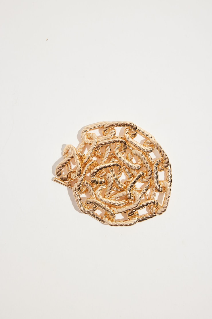 Roped Chain Link Necklace Gold large