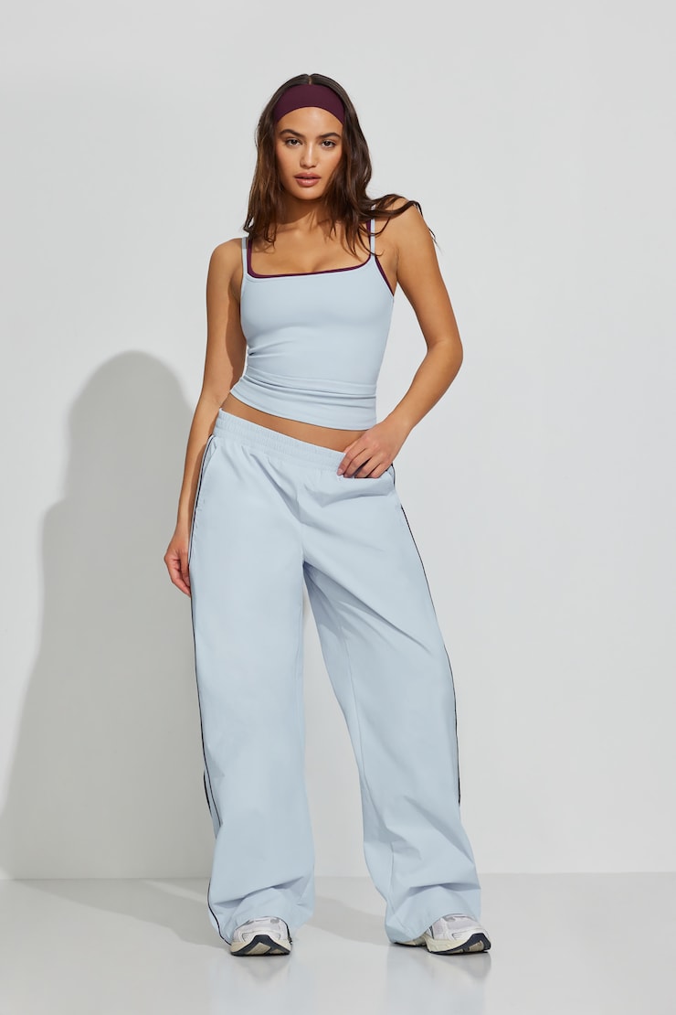 Nylon Straight Leg Pants