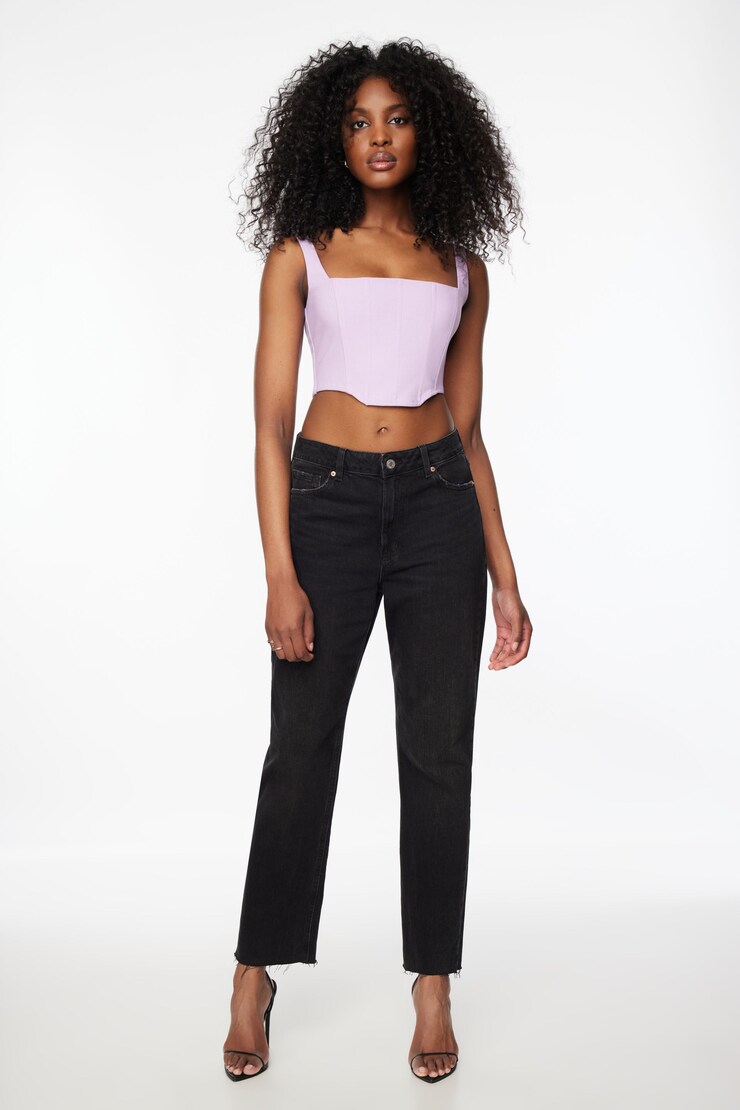Saige Square Neck Corset Top  Lavendula Purple large