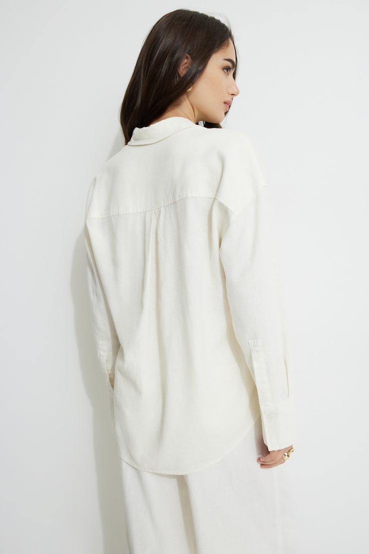 Oversized Linen Shirt Sea Salt large