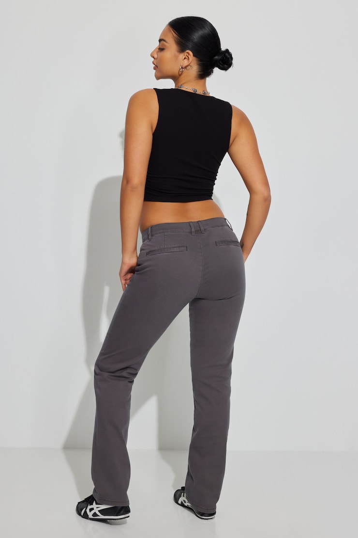 Low Rise Straight Leg Pant, Forged Iron Grey, large