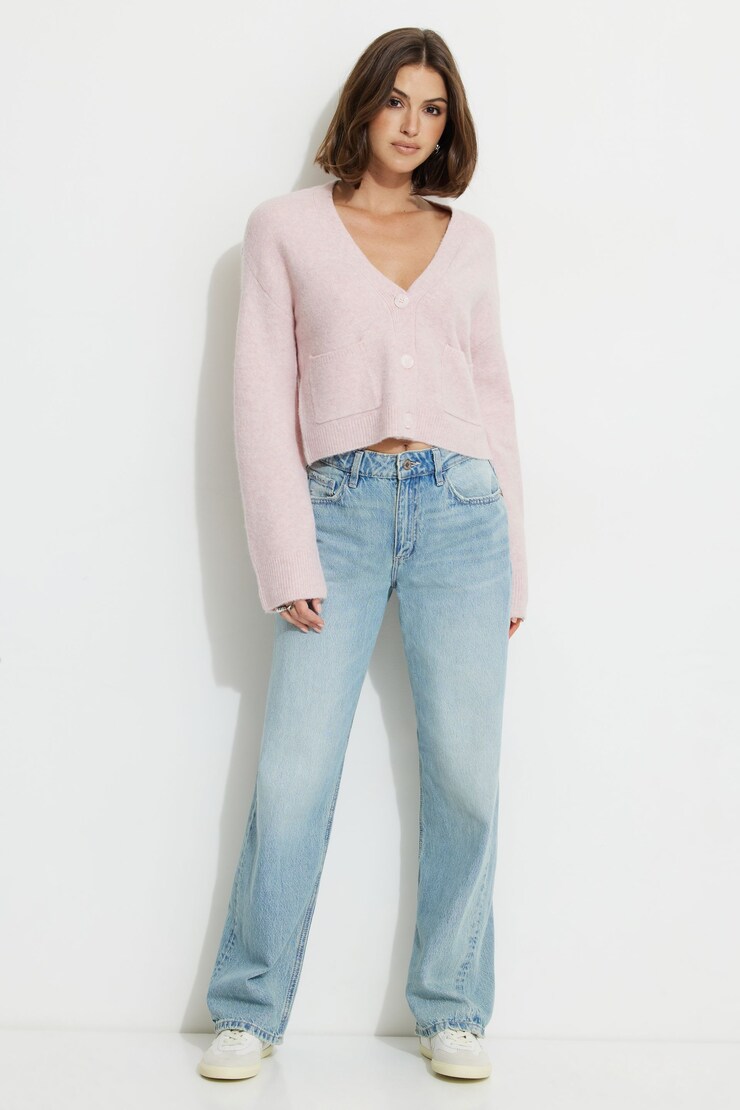 Heavenlyarn™ Abbey Cropped Cardigan Pale Mauve Melange large